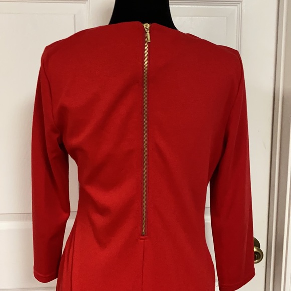 Spence Red midi longsleeves dress. Size medium - Picture 5 of 12